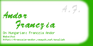 andor franczia business card